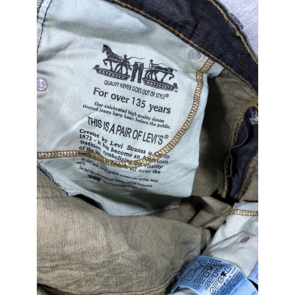 Levis 569 Loose Straight Jeans Dark Wash Sz 36x34.  - Actual 39x32 - Picture 8 of 8